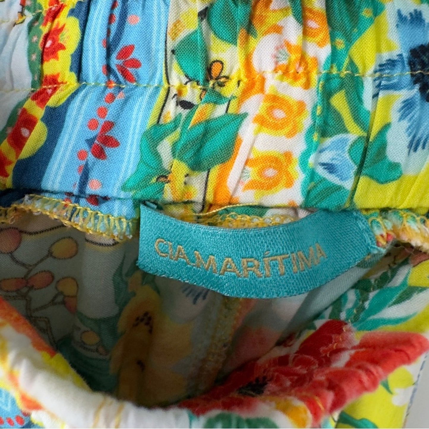 Cia. Maritima Floral Print Women's Pants Boho Bohemian Hippie Tassel Drawstring