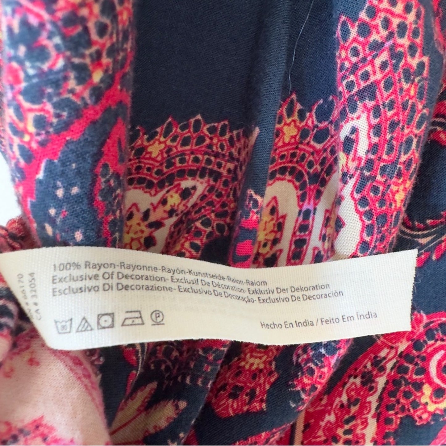 Free People Intimately Boho Paisley Pattern Spaghetti Strap Dress Button Up Lace