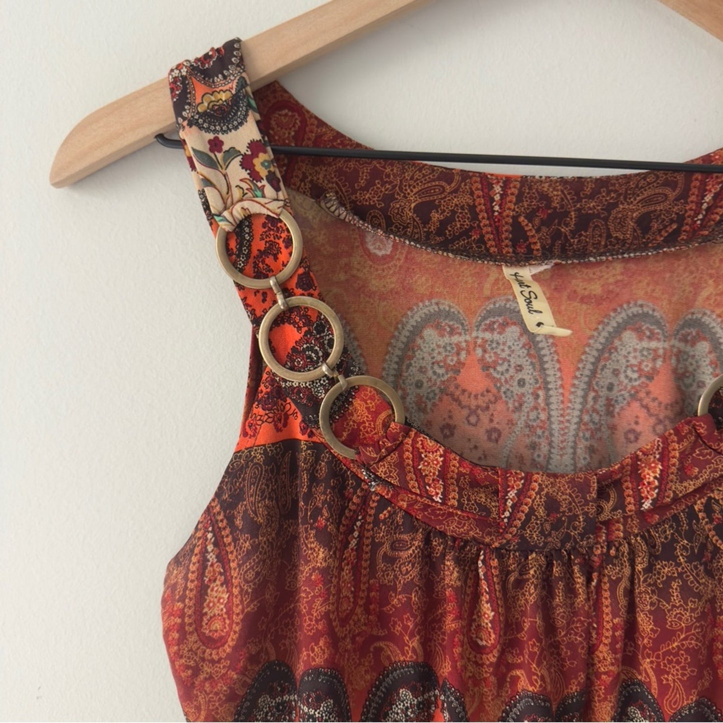 Y2K Heart Souls Paisley Print Sleeveless Top Sleeveless Tank Floral Banded Waist