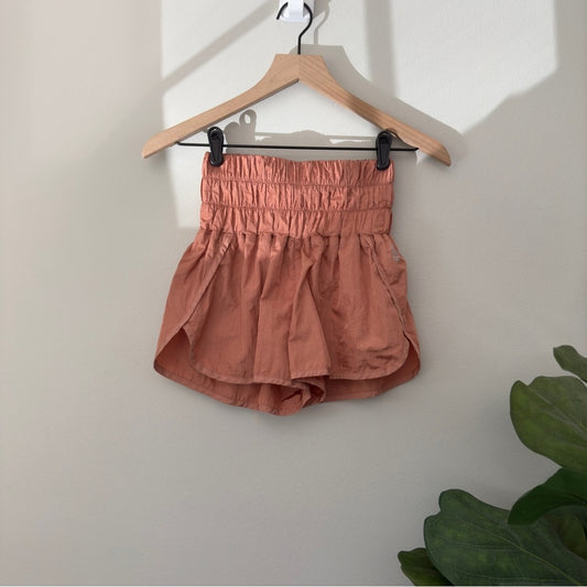 Free People FP Movement The Way Home Shorts in Brushed Apricot Athletic Lining
