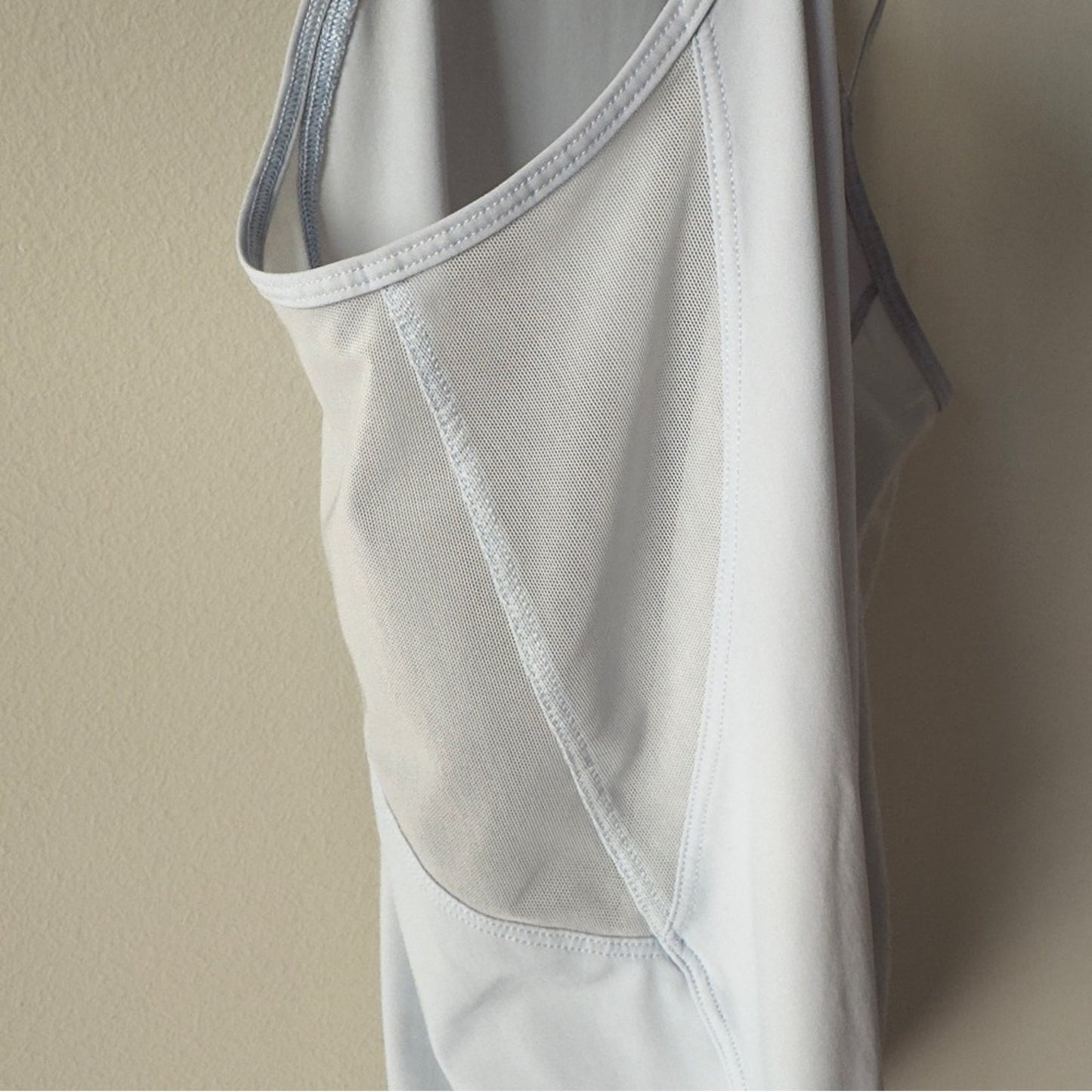 Lululemon Run Off-Route Tank top Fitted Sleeveless Blue sheer panel double strap
