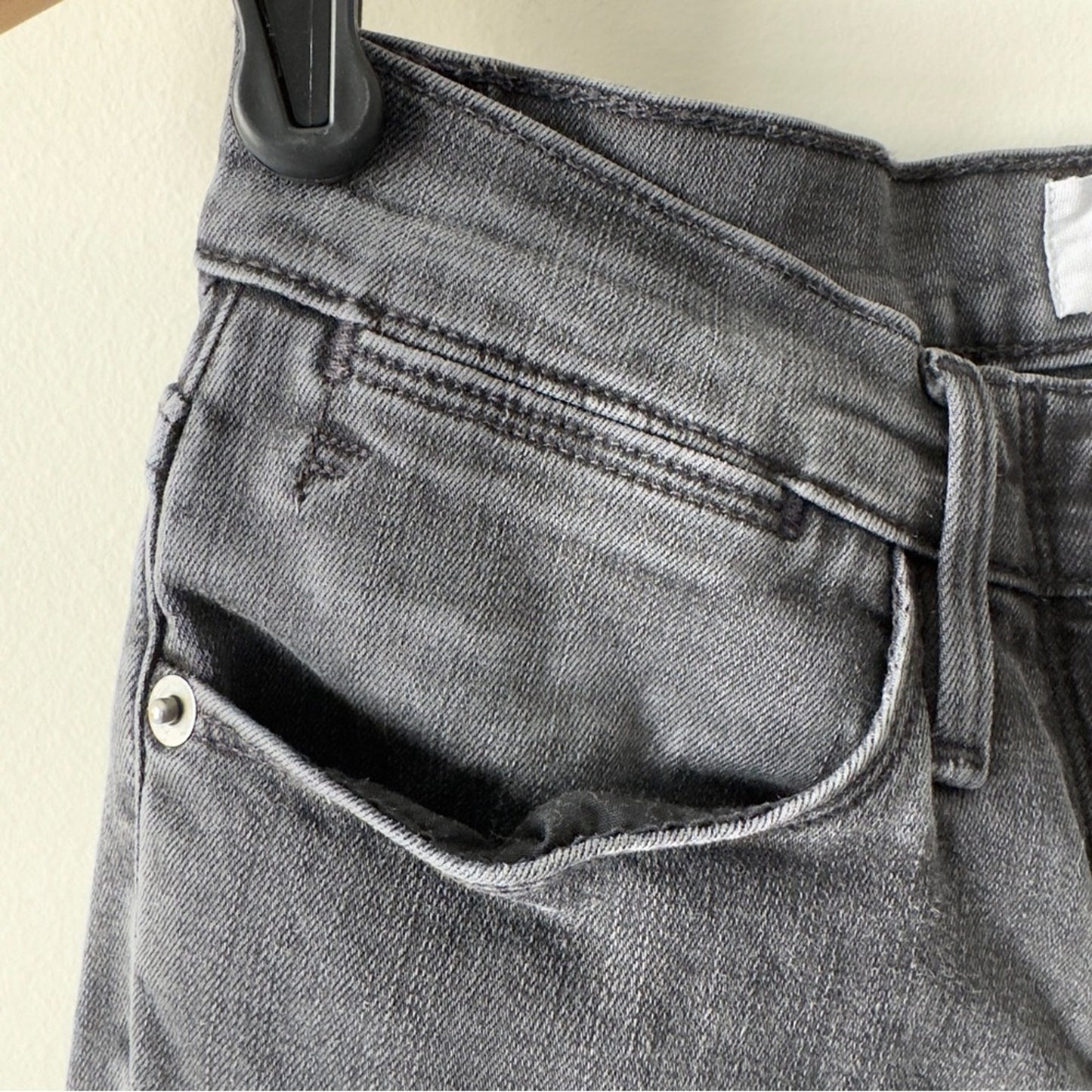 Frame Le High Skinny Jeans Button Fly Denim High Rise Gray Stretch cotton pocket