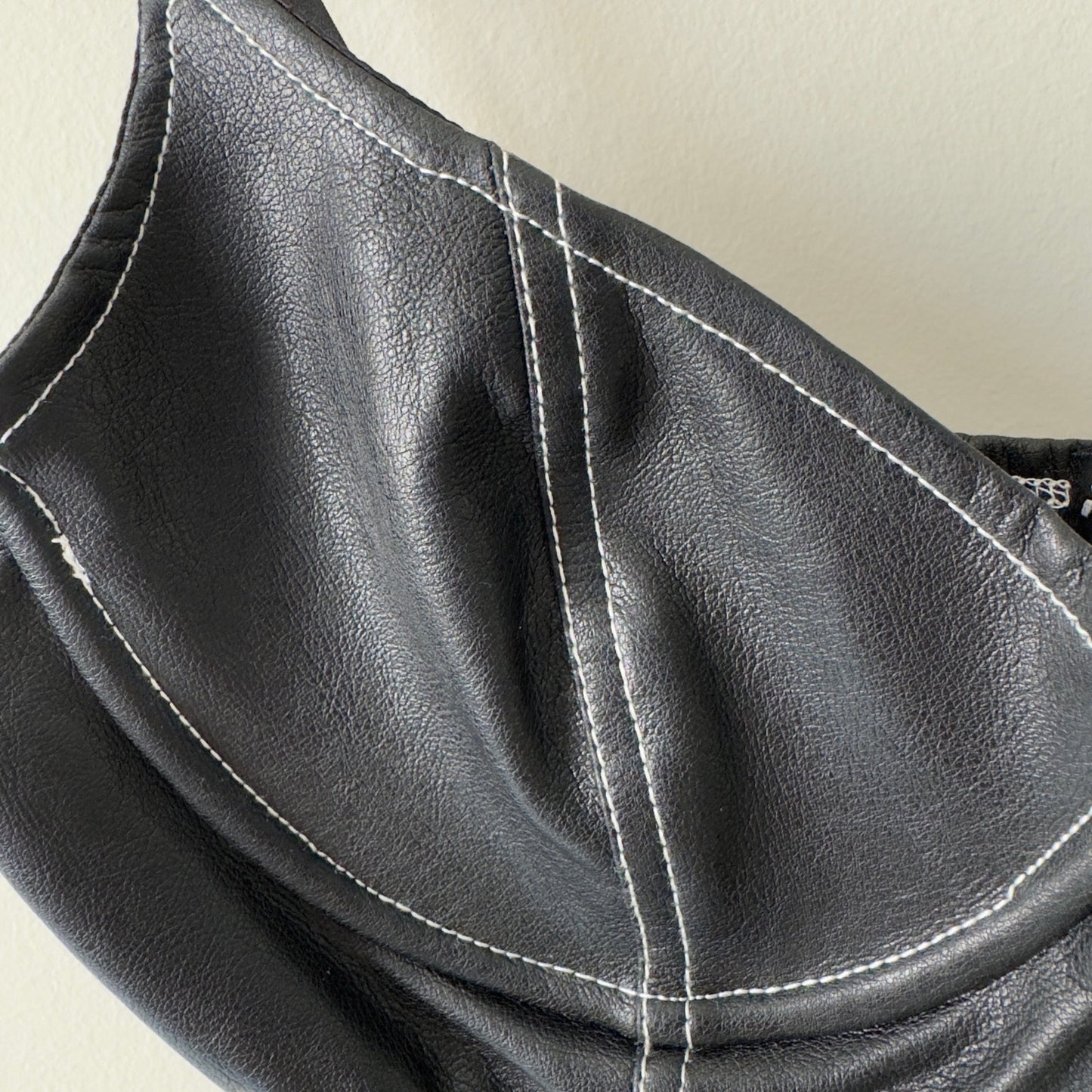 Dolls Kill Poster Grl Call the Shots Zip Bralette Vegan Leather Spaghetti Straps
