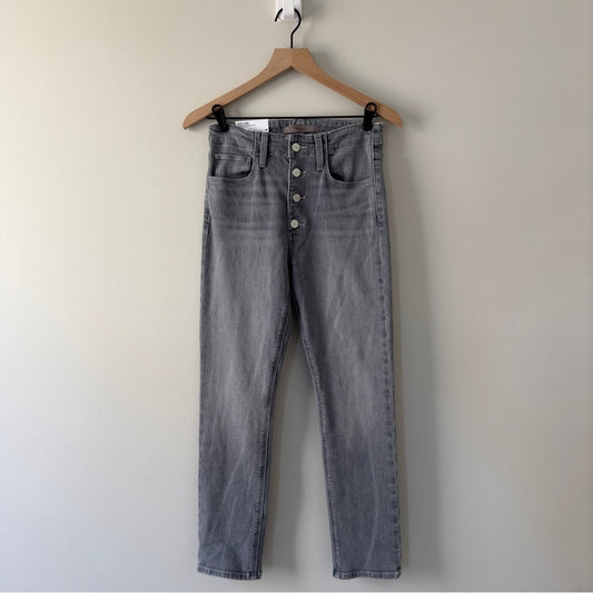 Joe’s The Luna High Rise Cigarette Crop Jeans Gray button fly skinny pockets NWT