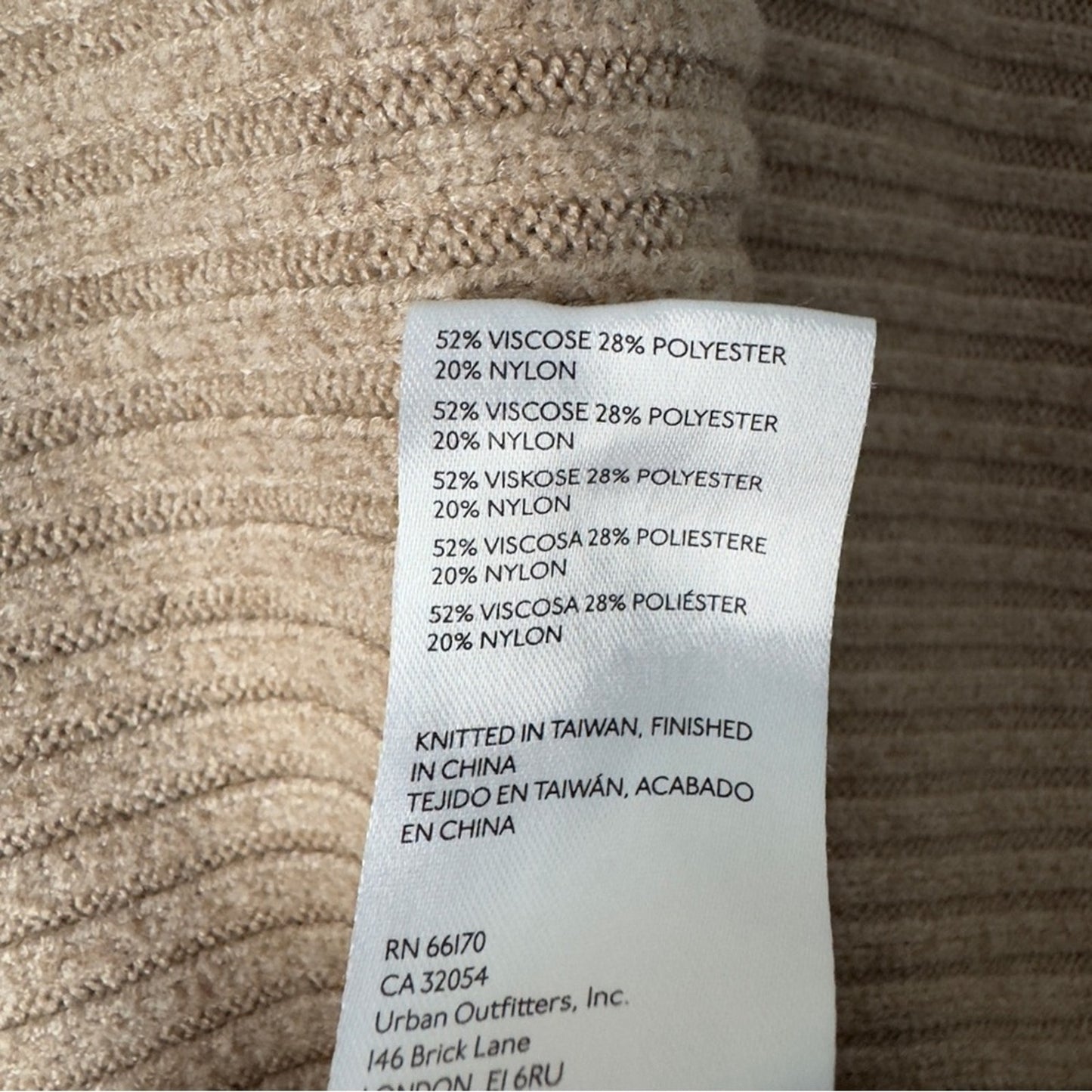 Anthropologie Beige Tan Ribbed Crew Sweater Batwing Long Sleeve Solid Autumn 2X