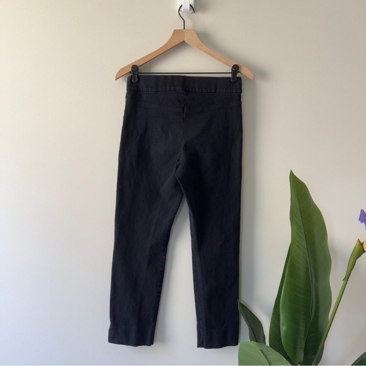 Lilly Pulitzer Cotton Blend Stretch Solid Black Ankle Cropped Tailored Pants EUC