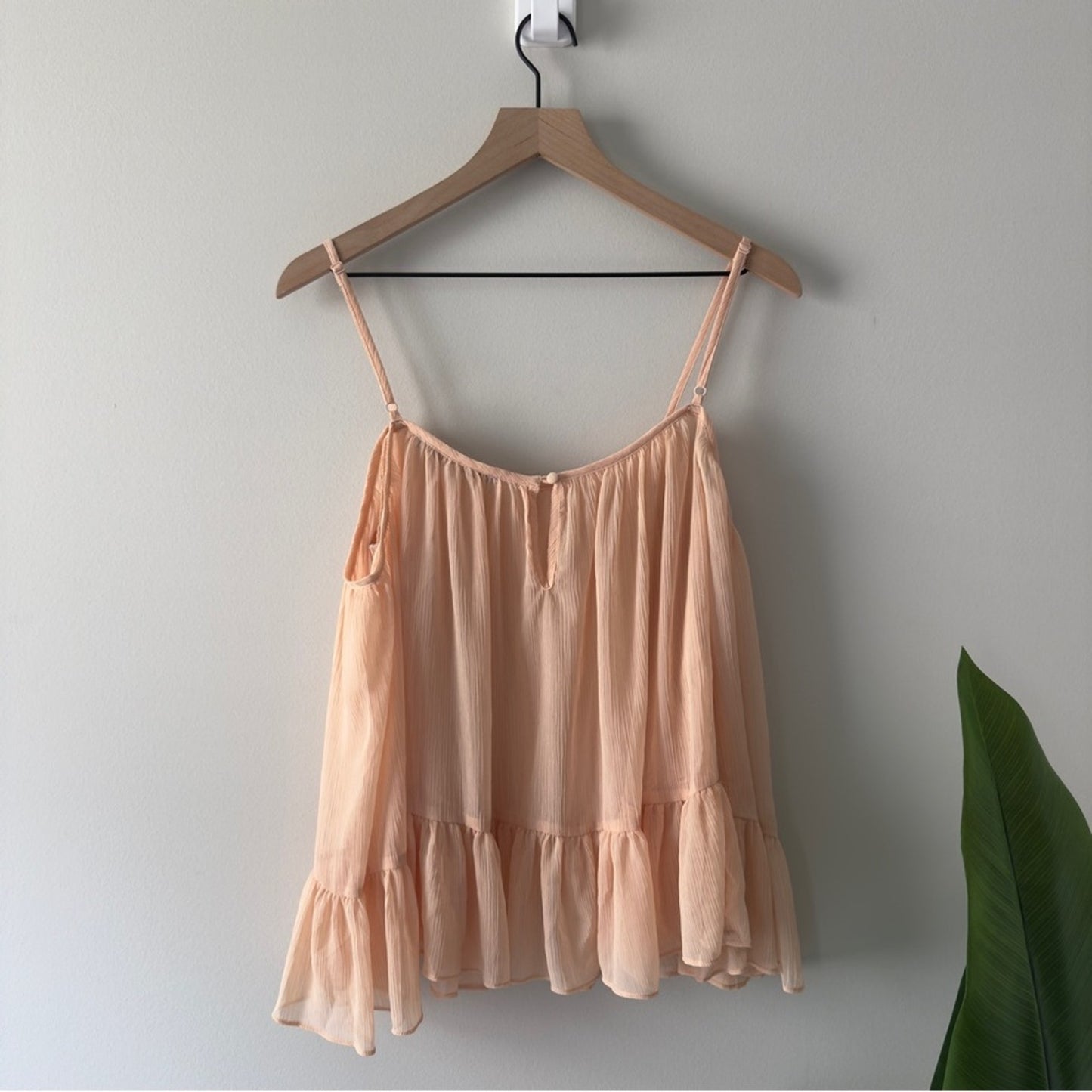 Revolve Lovers + Friends Cold Shoulder Pink Orange Ruffled Bell Sleeve Blouse M