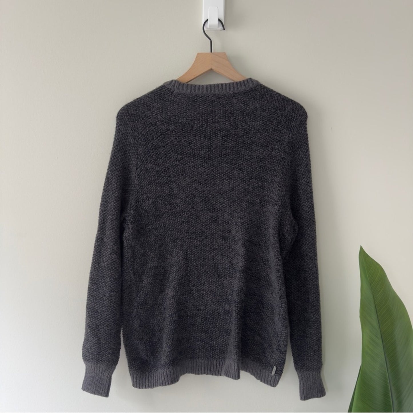 Lole Alpaca Blend Charcoal tight Knit Sweater crew neck long sleeve warm cozy XL