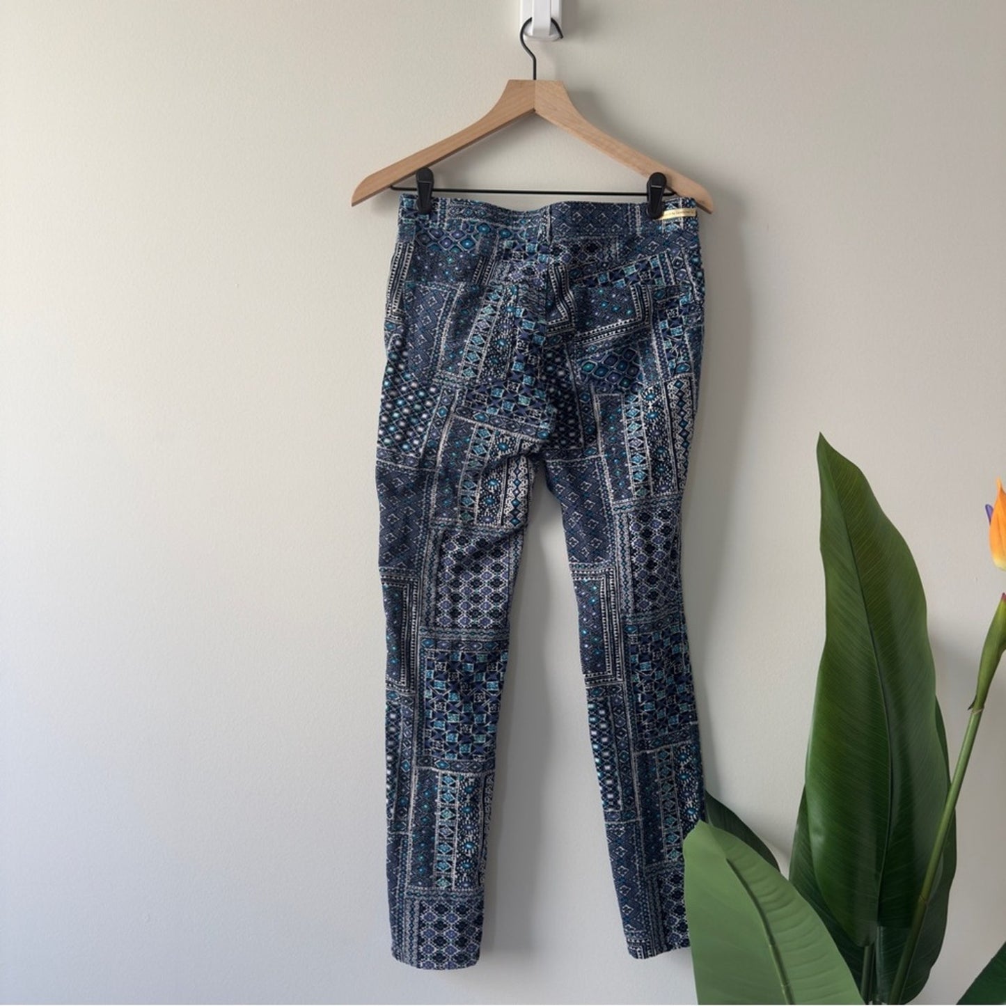 Pilcro and the Letterpress Anthropologie Blue Patterned Patchwork Corduroy Pants