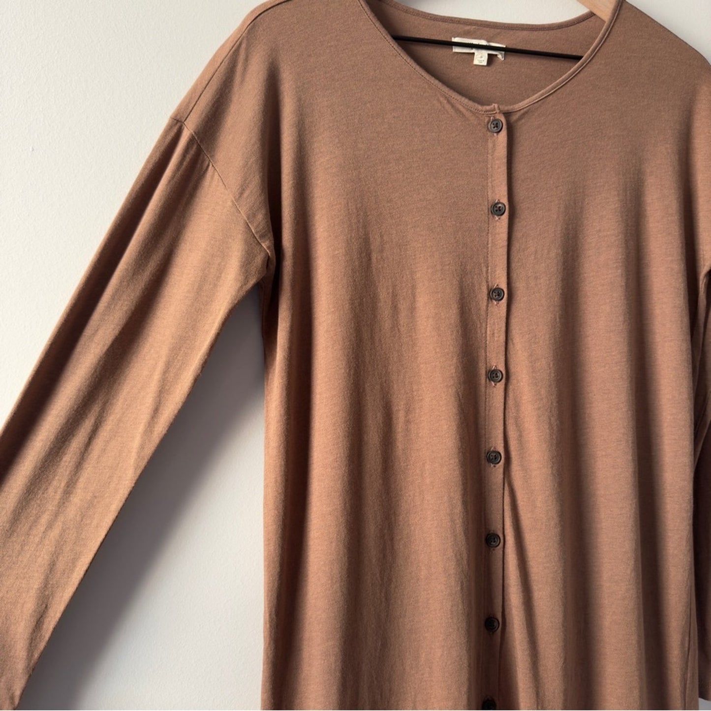 Madewell Earthy Brown Long Sleeve Duster Cardigan Button Down Solid Minimalist S