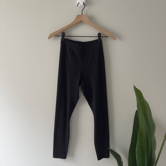 Alo Yoga Ribbed Leggings Black Stretch solid athletic Athleisure activewear EUC