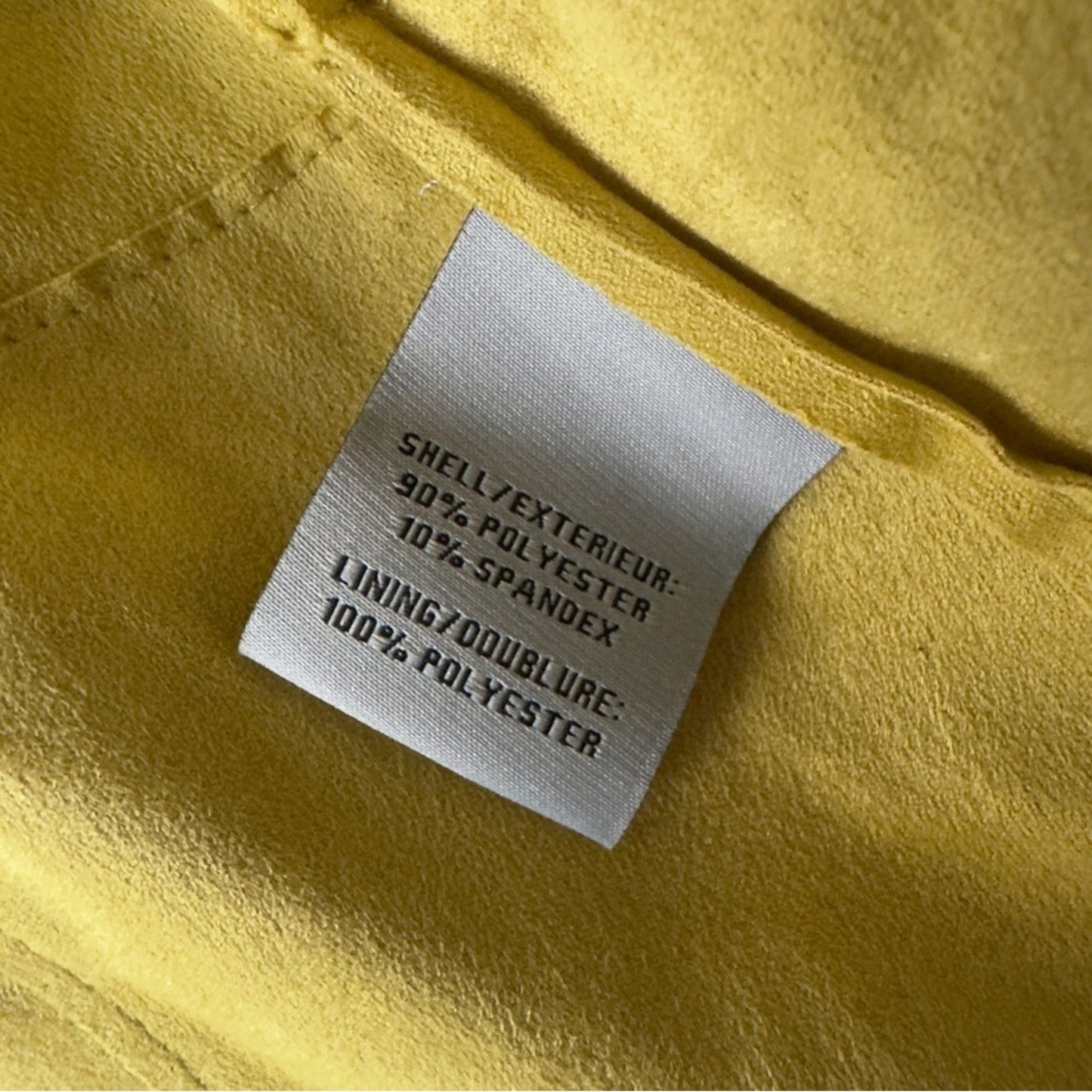 Bagatelle Faux Suede Yellow Open Front Jacket Long Sleeve Front Zipper Pockets M