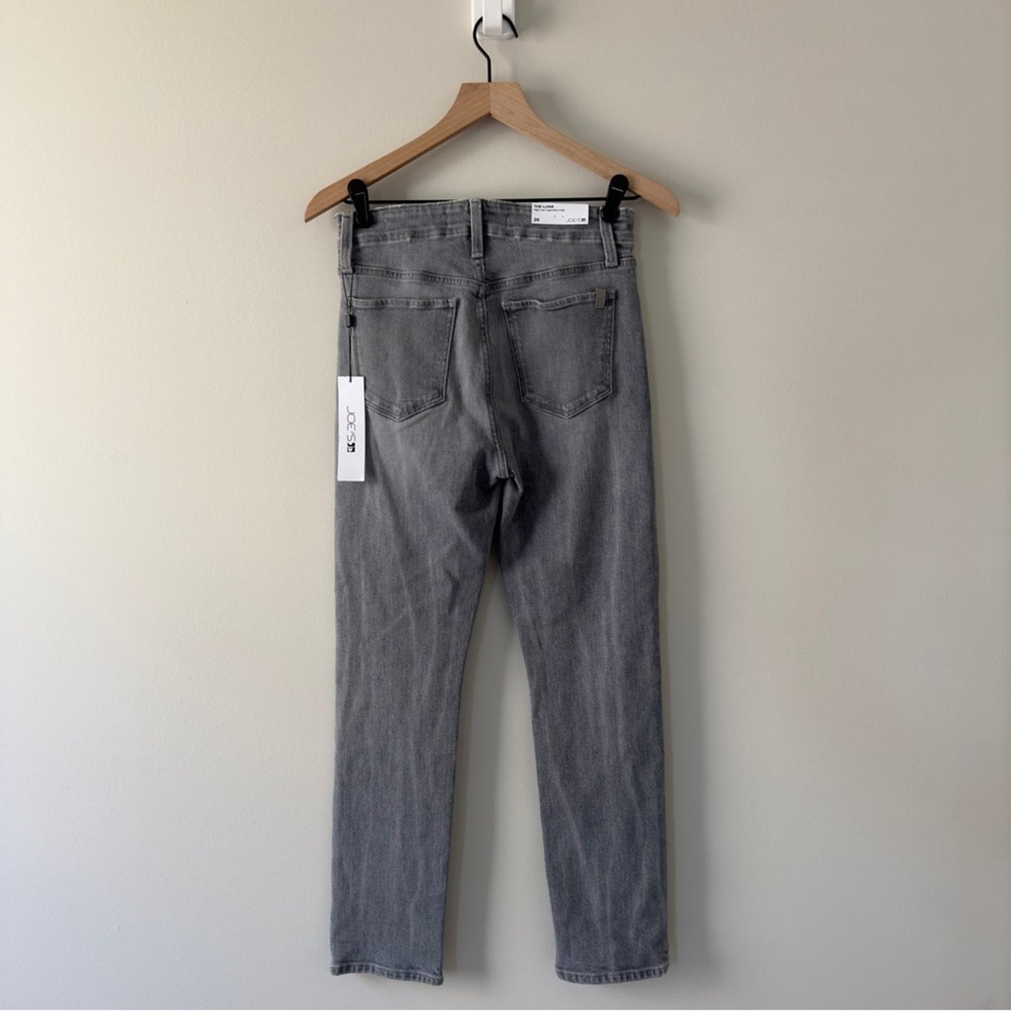 Joe’s The Luna High Rise Cigarette Crop Jeans Gray button fly skinny pockets NWT