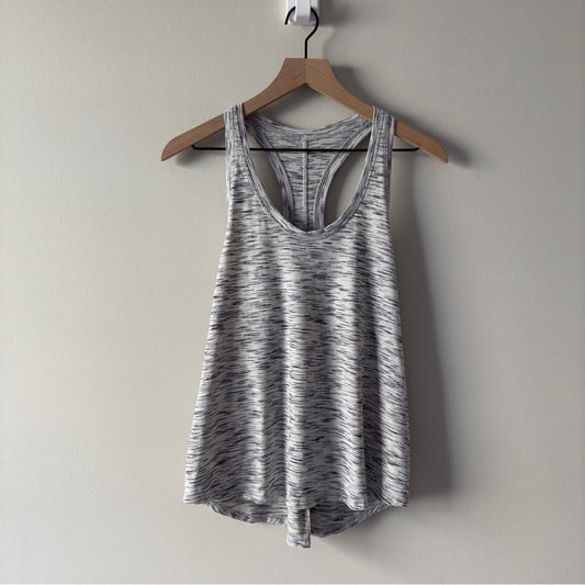 Lululemon Tie It Up Singlet in Tiger Space Dye Black White Tie-Back Tank Top
