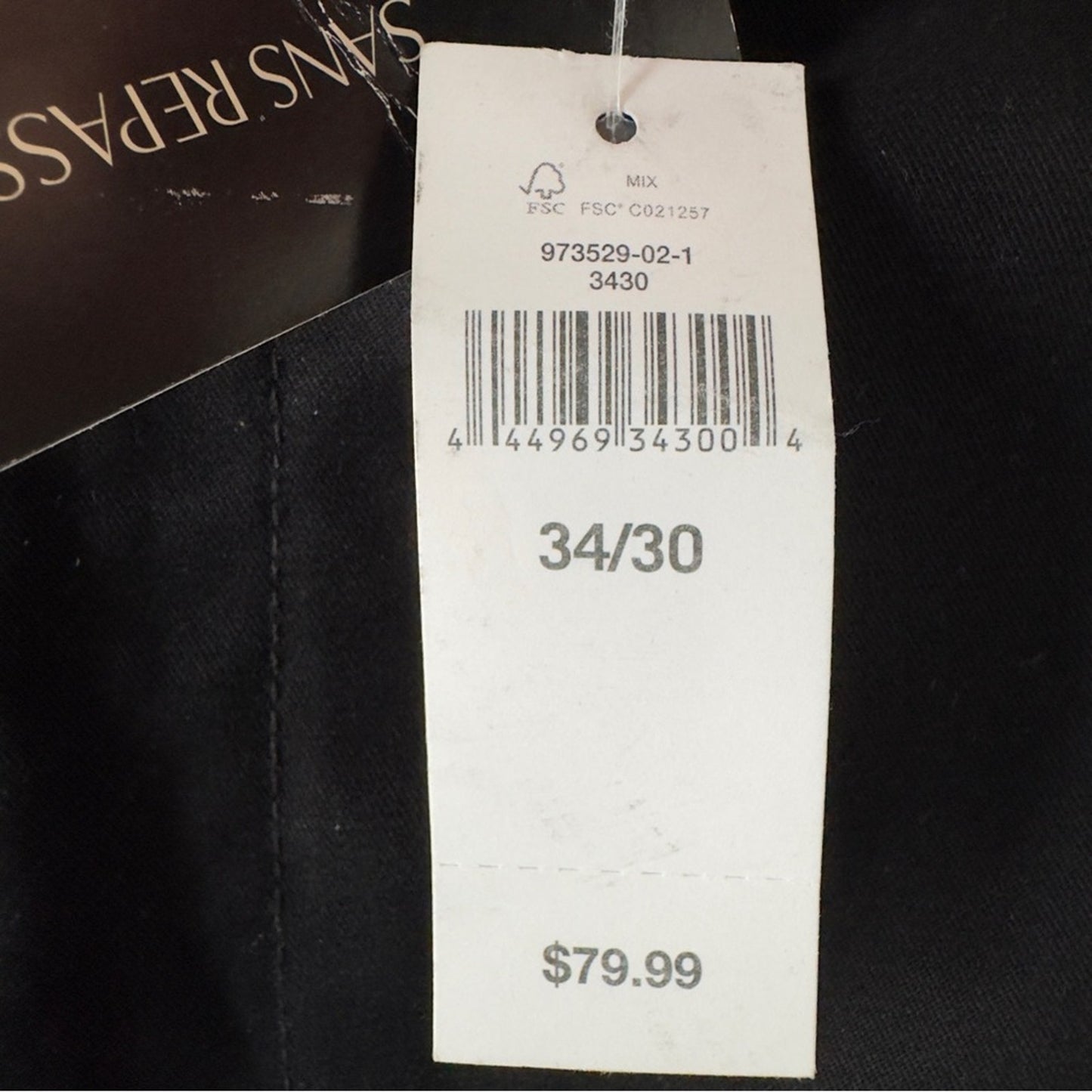 Banana Republic Non-Iron Tailored Fit Black Chinos Zip Hook & Eye Pockets Pants