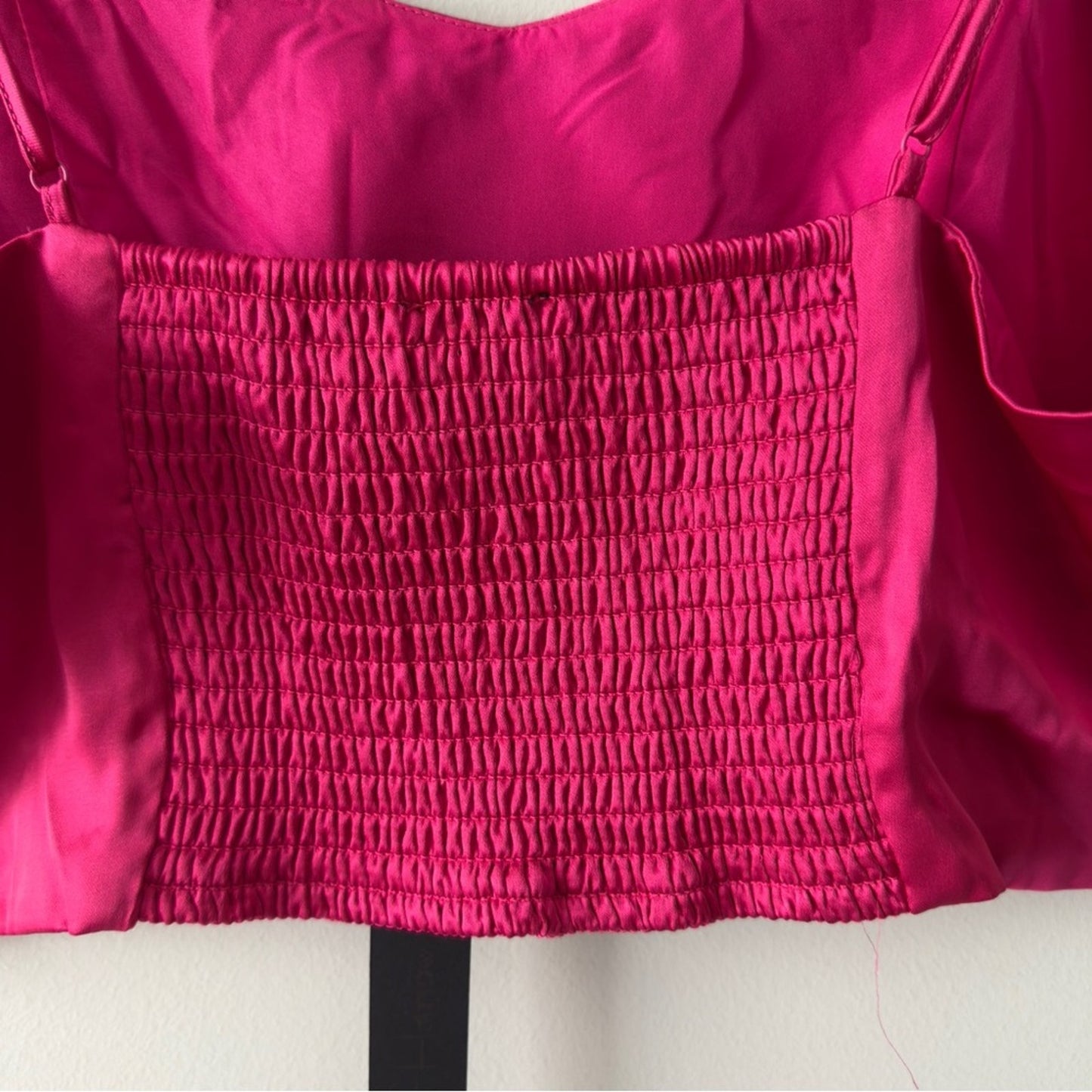 Revolve House of Harlow 1960 Pink Crop Camisole smocked back spaghetti straps L