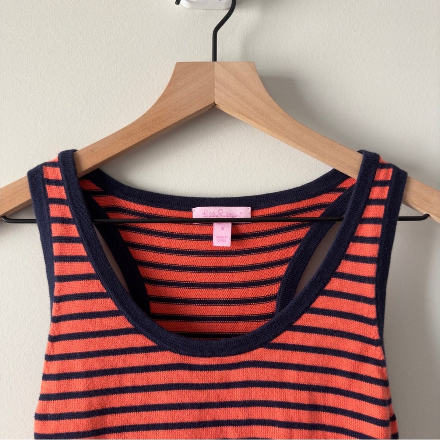 Lilly Pulitzer 100% cotton Knit Mini dress retro striped sleeveless Racerback S