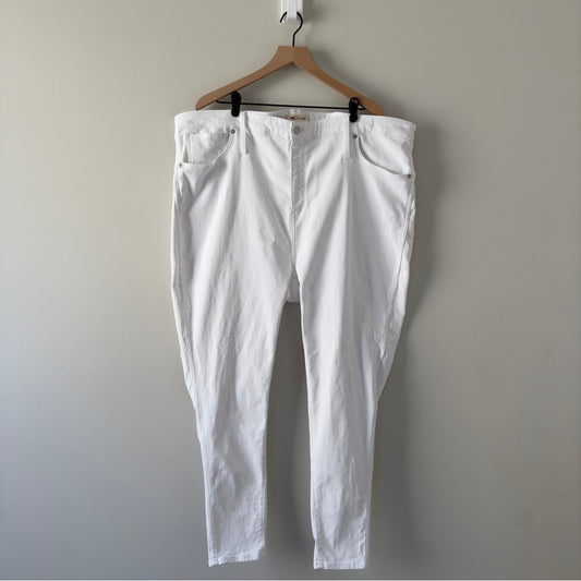 Madewell High-Rise Skinny Jeans White denim casual zip button pockets belt loops