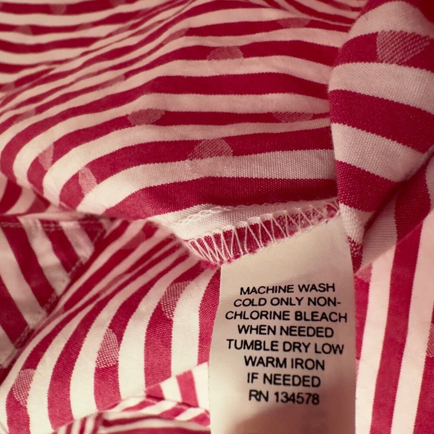 Vineyard Vines 100% Cotton Striped Ruffle Neck Button Down Top Long Sleeve 4