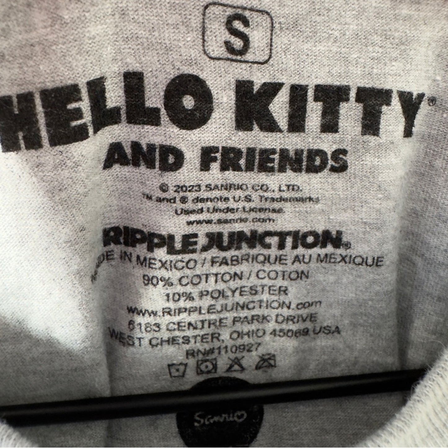 Hello Kitty and Friends Grey Graphic T-Shirt Cotton Blend Short Sleeve Casual S