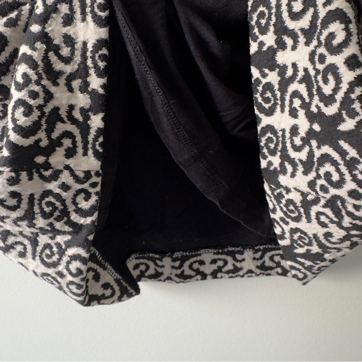 Anthropologie Deletta Black White Cutout Back Mini Dress A-Line Short Sleeve S