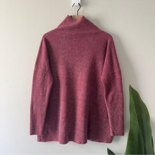 Free People Pink Cowl Neck Sweater Soft Knit Texture long sleeve cotton blend XS