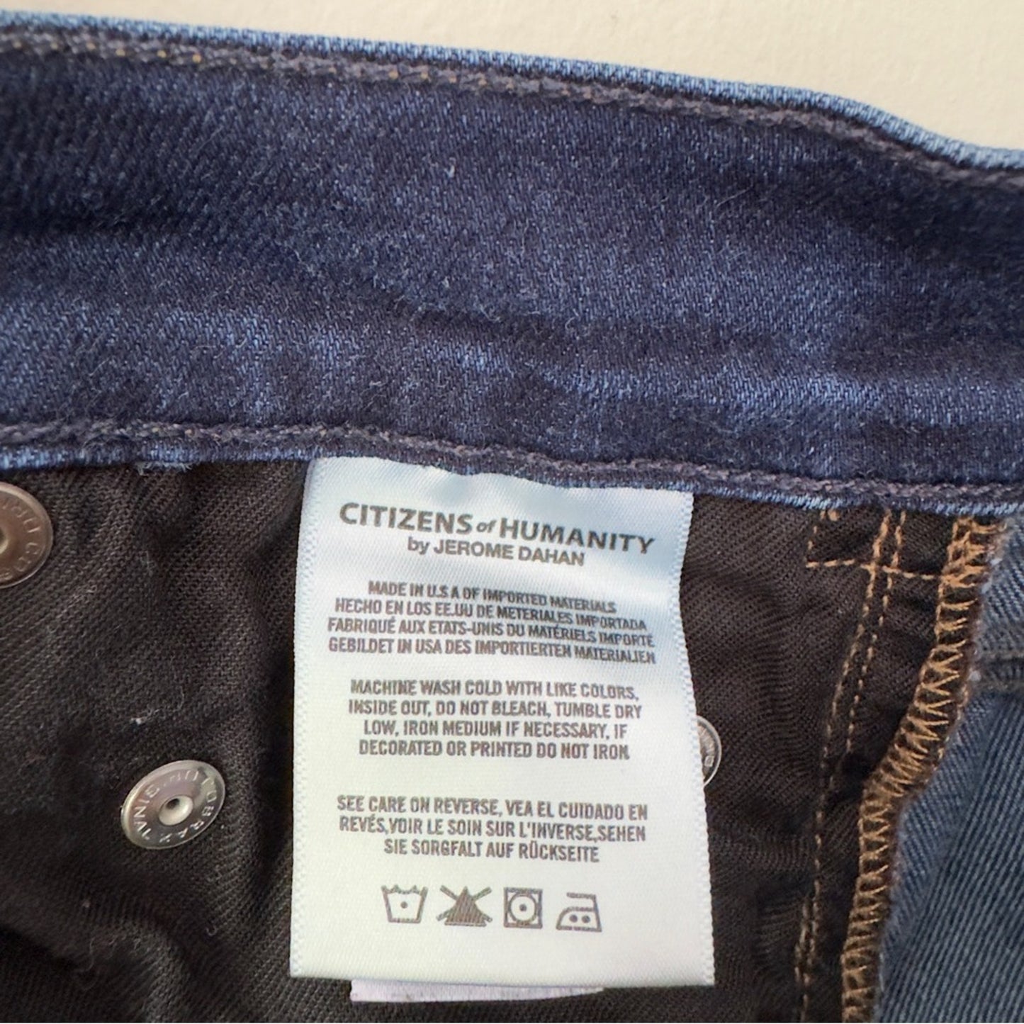 Citizens of Humanity Rocket Crop High Rise Skinny Jeans Dark Wash Denim USA Made