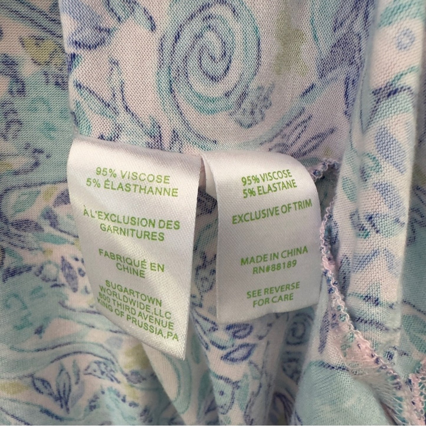 Lilly Pulitzer Button Down Pajama Top Collared Monkey Pattern Preppy Long Sleeve