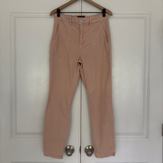Sanctuary Denim Pale Pink cargo style pants zip button solid pockets zipper 31