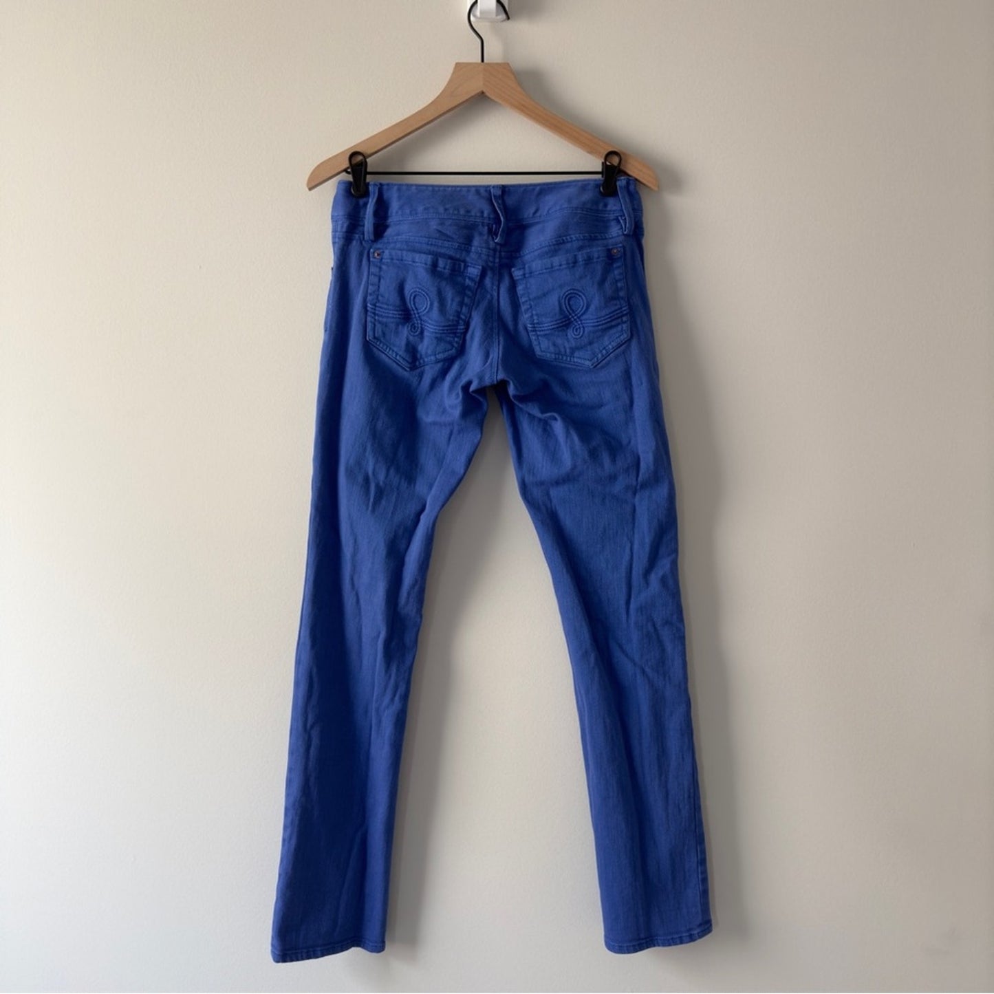 Lilly Pulitzer Worth Straight Jean Blue Cotton Stretch Pockets Zip double button