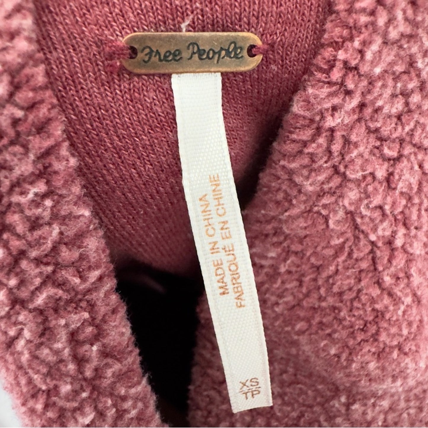 Free People Pink Cowl Neck Sweater Soft Knit Texture long sleeve cotton blend XS