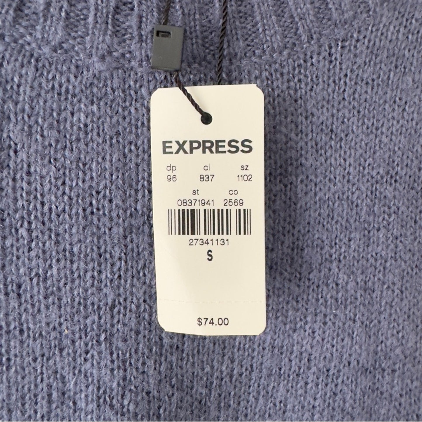 Express Cozy Blue Sweater Long Sleeve Cuffs Crew Neck Solid Fall Winter Casual S