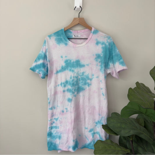 Revolve Michael Lauren 100% Cotton Tie Dye T-Shirt Dress Mini Shift Short Sleeve