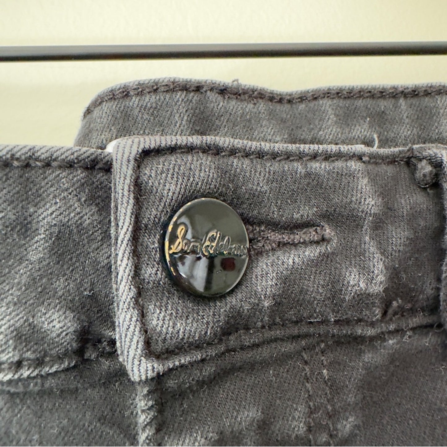 Sam Edelman The Stiletto High Rise Skinny Jeans Dark Charcoal Wash Stretch Solid