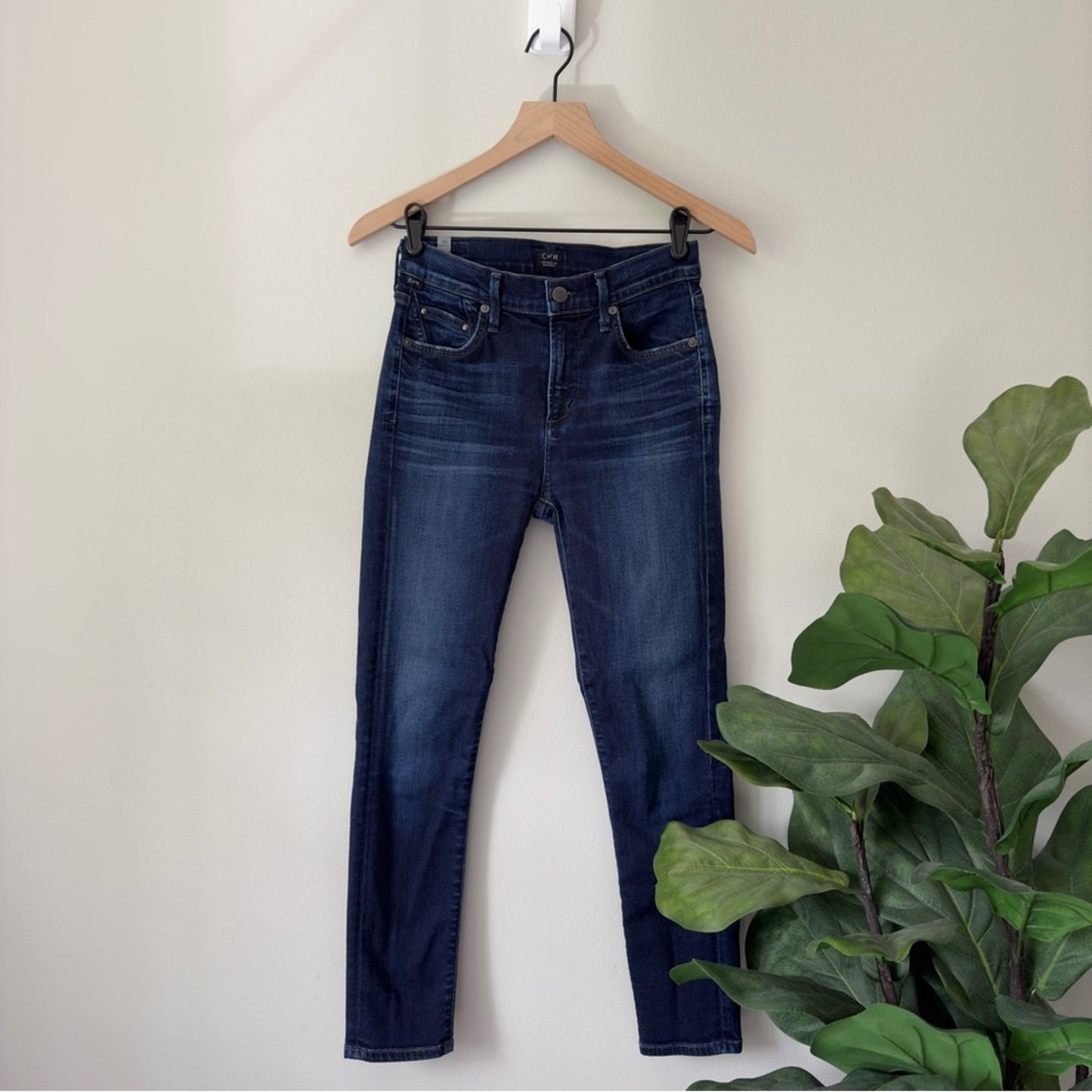 Citizens of Humanity Rocket Crop High Rise Skinny Jeans Dark Wash Denim USA Made