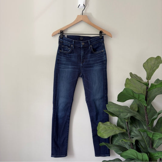 Citizens of Humanity Rocket Crop High Rise Skinny Jeans Dark Wash Denim USA Made