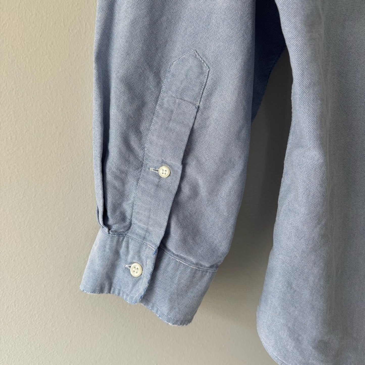 Ralph Lauren Yarmouth 100% Cotton Blue Long Sleeve Casual Button-Down Shirt Work