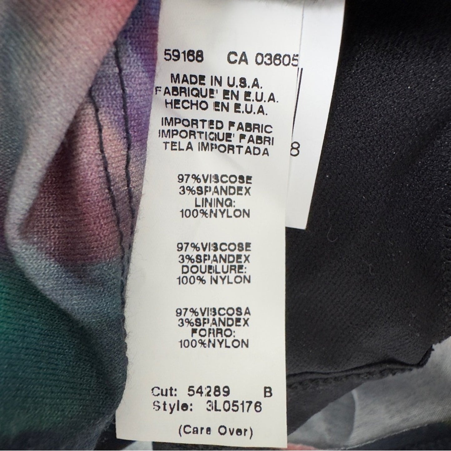 Karen Kane Avant Garden Abstract Dress Floral Sheath Dress 3/4 Sleeve Crew Neck