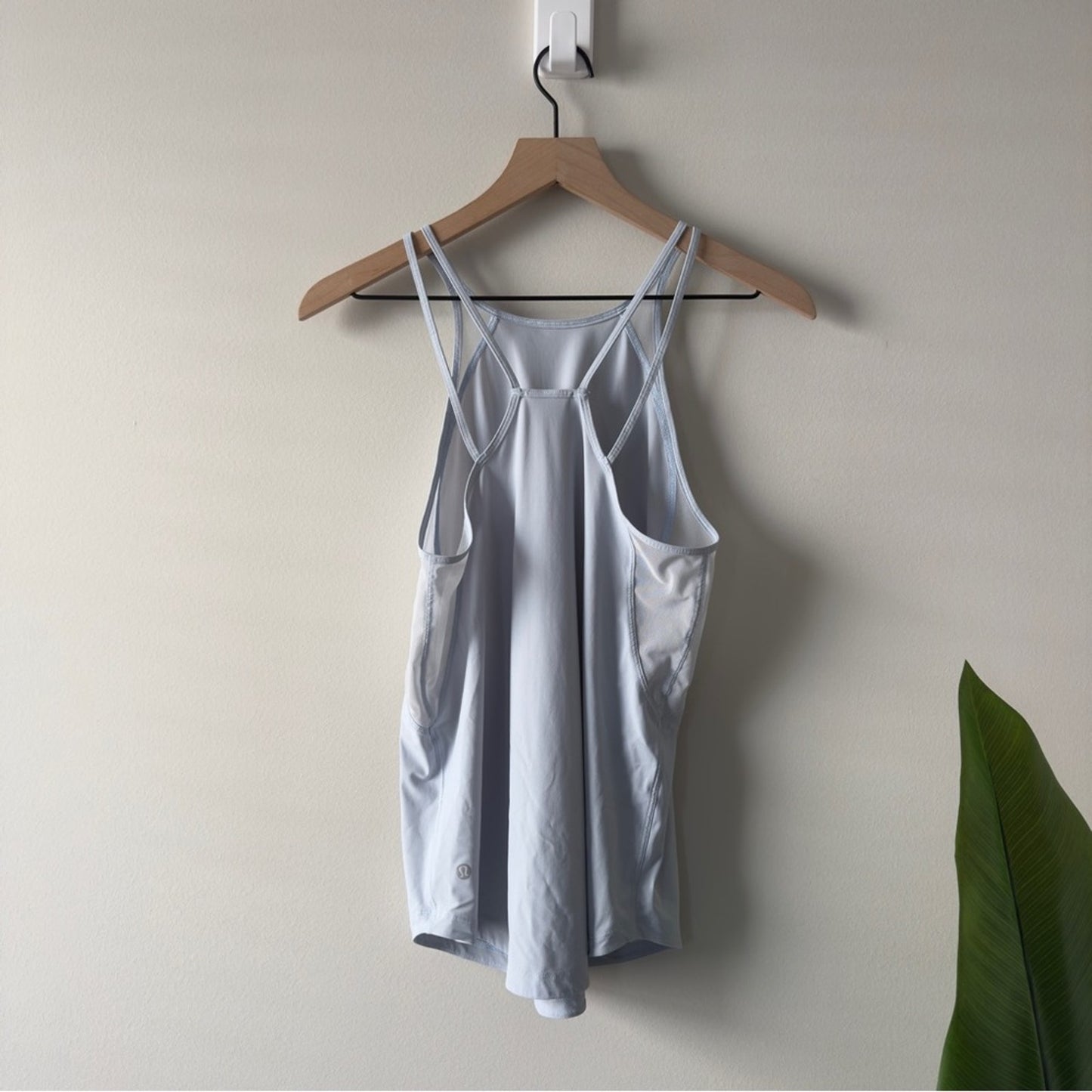 Lululemon Run Off-Route Tank top Fitted Sleeveless Blue sheer panel double strap