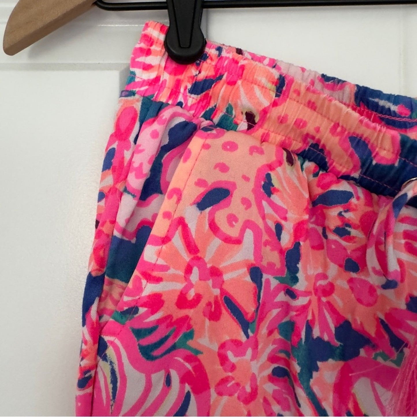 Lilly Pulitzer Underwater Print Jogger Pants Tassel Tie Adjustable Waist Preppy
