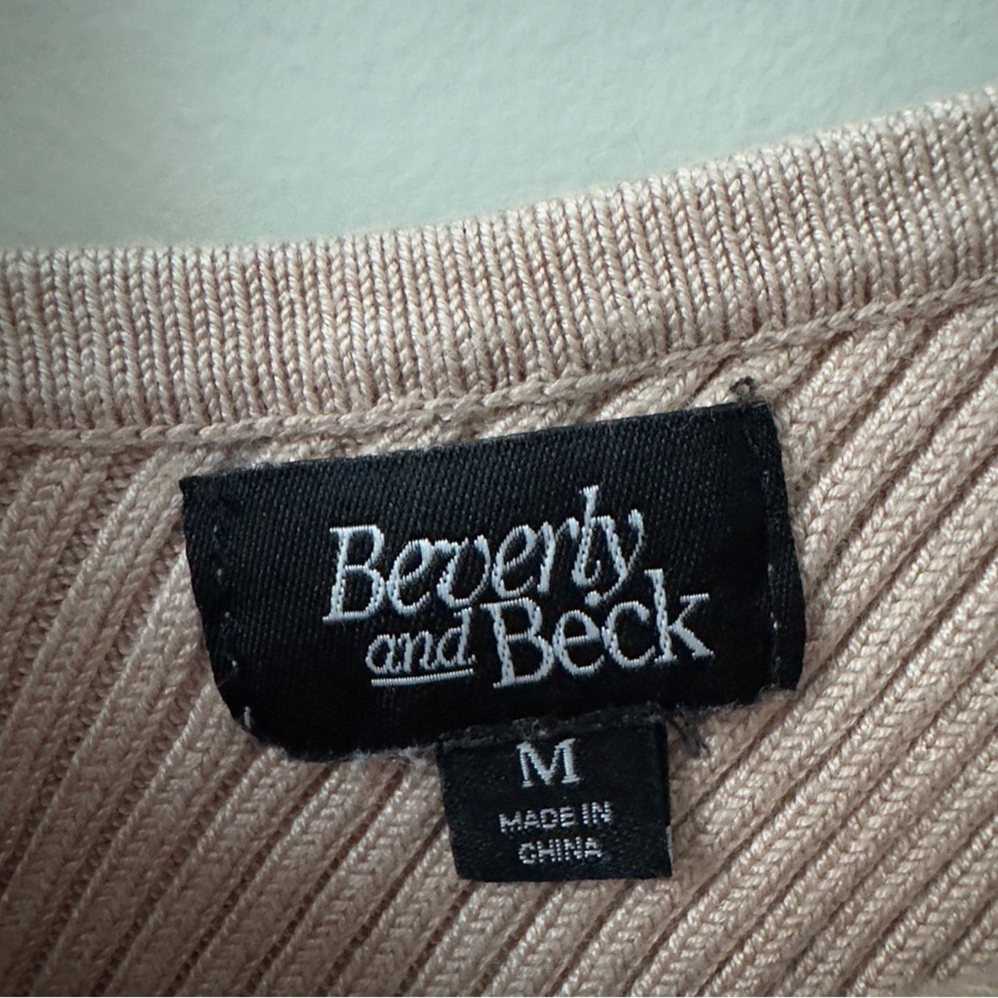 PacSun Beverley and Beck Ribbed V-Neck Sweater Top Cropped Long Sleeve Autumn M