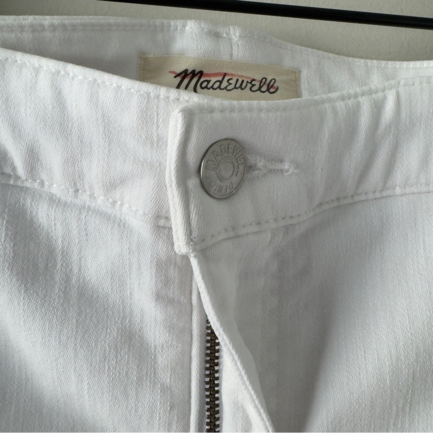 Madewell High-Rise Skinny Jeans White denim casual zip button pockets belt loops