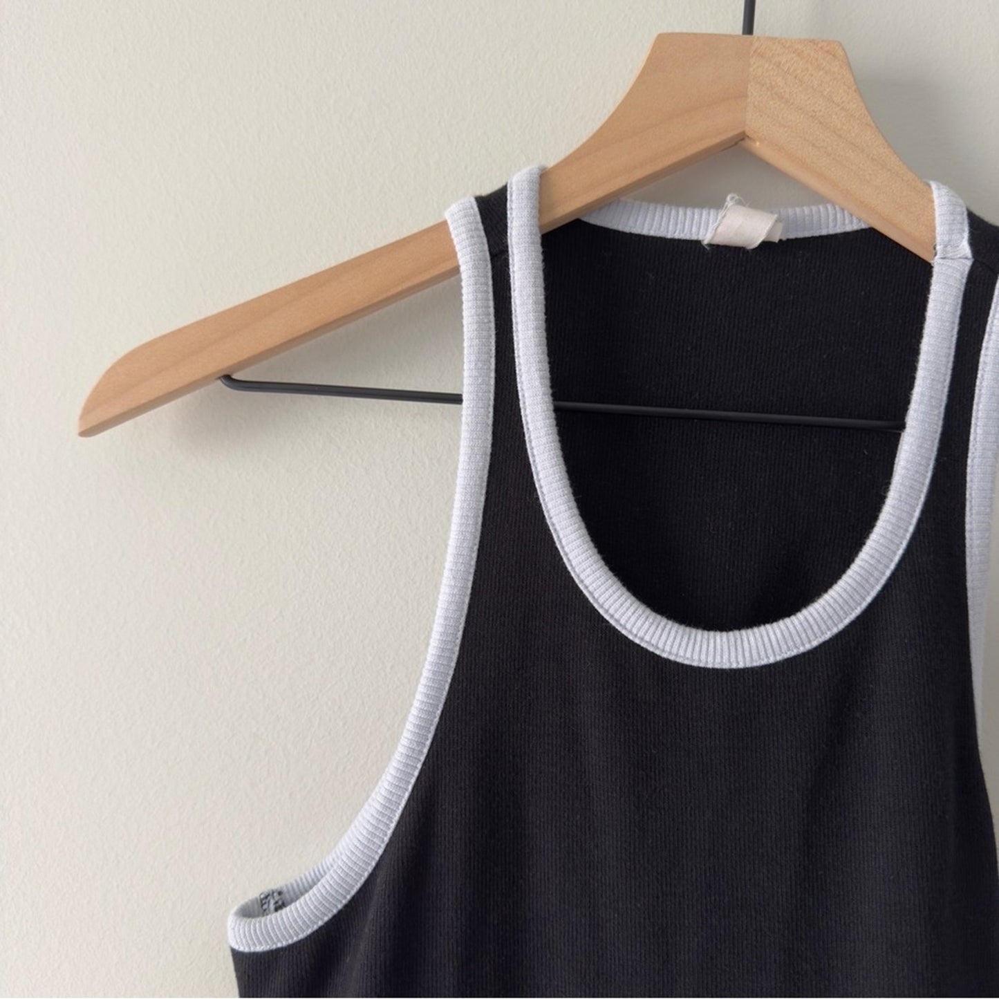 Anthropologie Daily Practice Cutout Back Black White A-Line Mini Dress Athletic