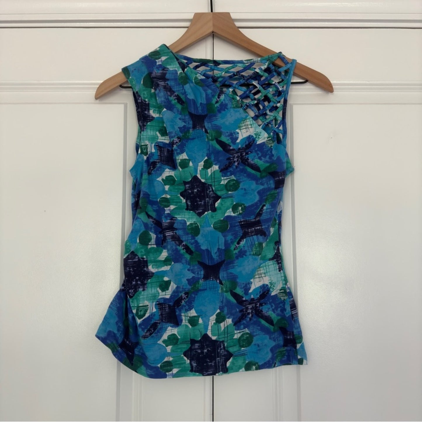 Anthropologie Vanessa Virginia Ruched Side Tank Top Sleeveless Pima Cotton Blend