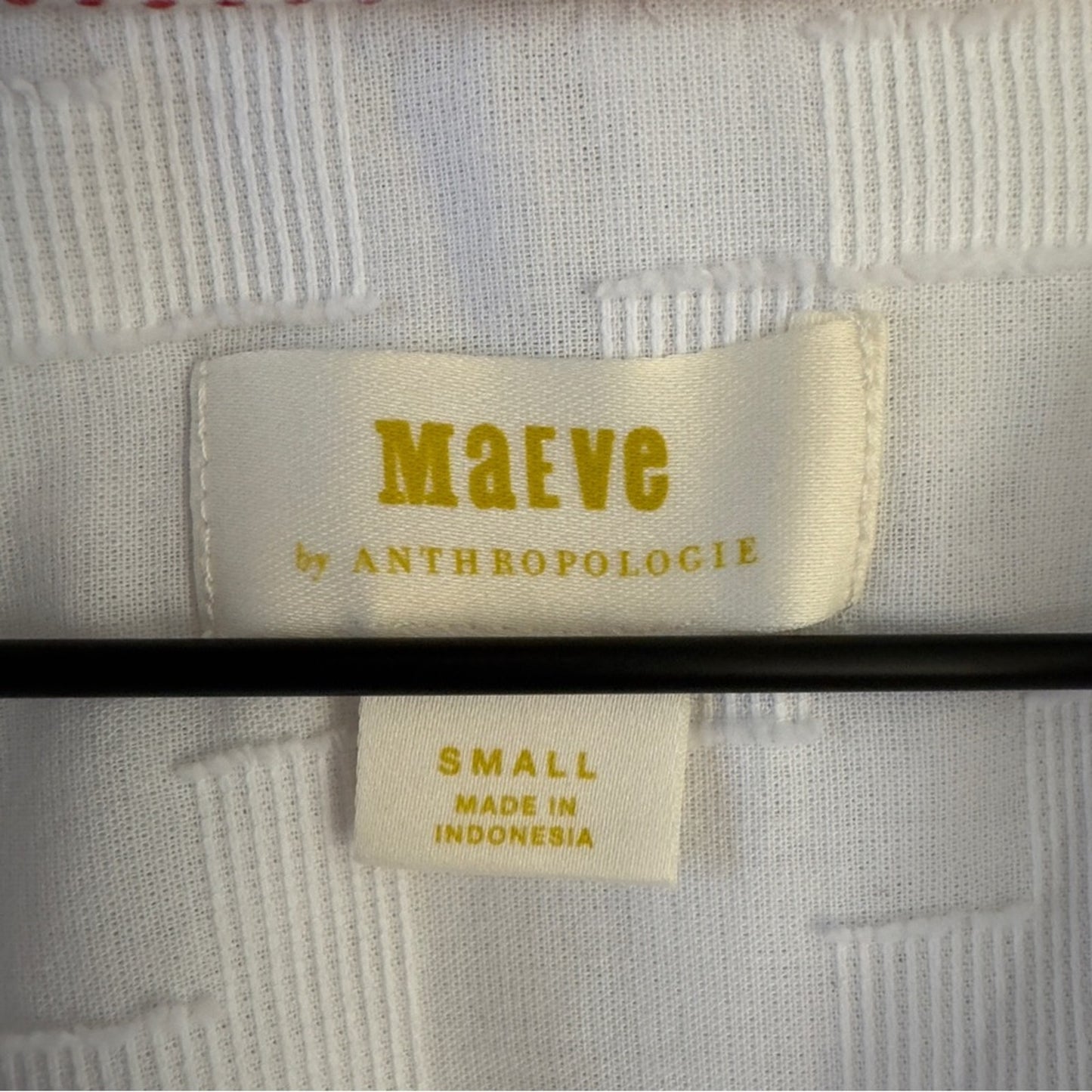 Anthropologie Maeve Roberta Textured Henley Tunic Top White Button-Up Shirt long