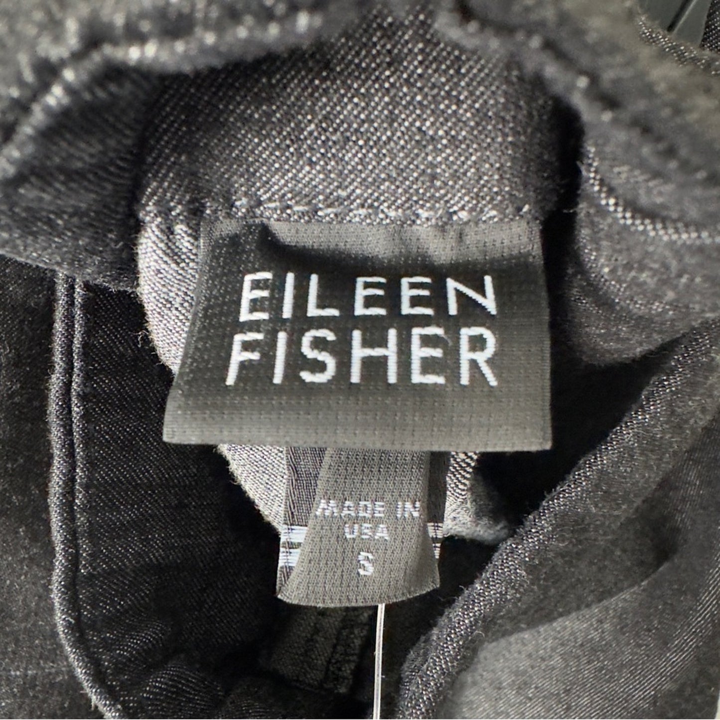 Eileen Fisher Charcoal A-Line Skirt Stretch Denim side zip zipper Jean cotton S