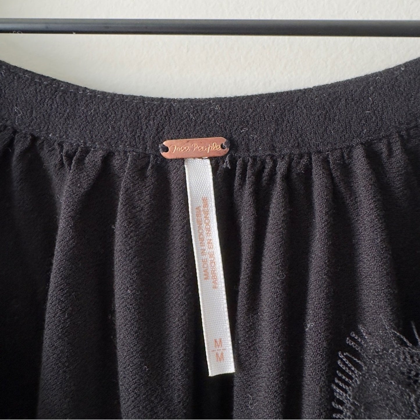 Free People Lovin’ On You Black Lace cap Sleeve Blouse v-neck solid cute minimal