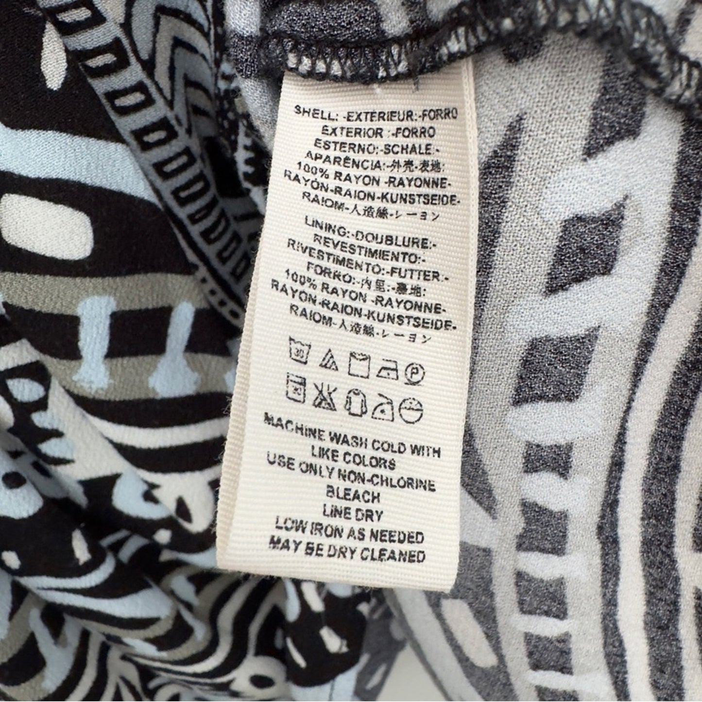 Free People Tegan Border Print Mini Dress Long Bell Sleeves Cutout V-Neck A-Line
