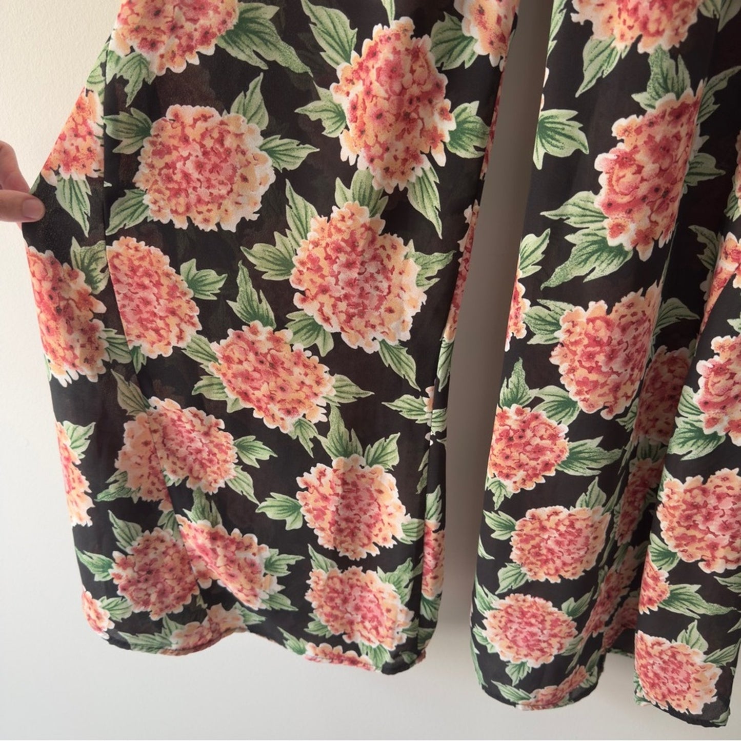 Show Me Your MuMu Floral Wide-Leg Women's Pants Smocked Waist High Rise Flare M
