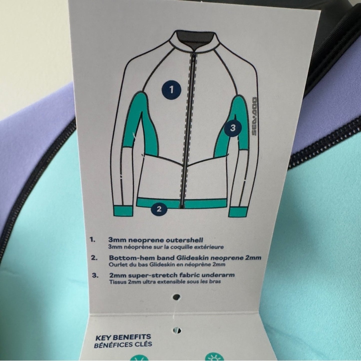 Sea-Doo Montego Jacket in Lilac Neoprene Water-sports jet ski Full Zipper zip M